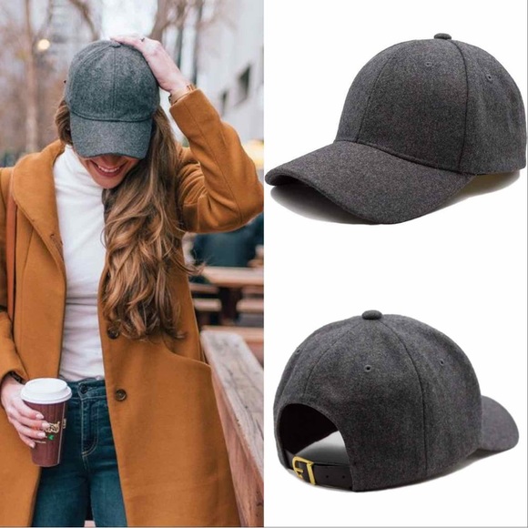 NWT WOOL BASEBALL CAP - GRAY - Picture 1 of 11